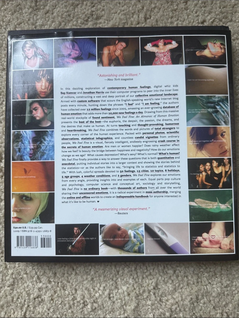 We Feel Fine Black Hardcover Art Book - An Almanac of Human Emotion
